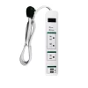 Surge Protectors & Power Strips<GoGreen Power 3' Surge Protector, 3 Outlet, White (GG-13103USB)