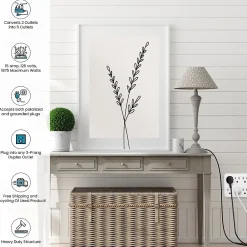 Surge Protectors & Power Strips<GoGreen Power Wall Tap, 6 Outlet, White, 3/Pack (GG-16000TW)