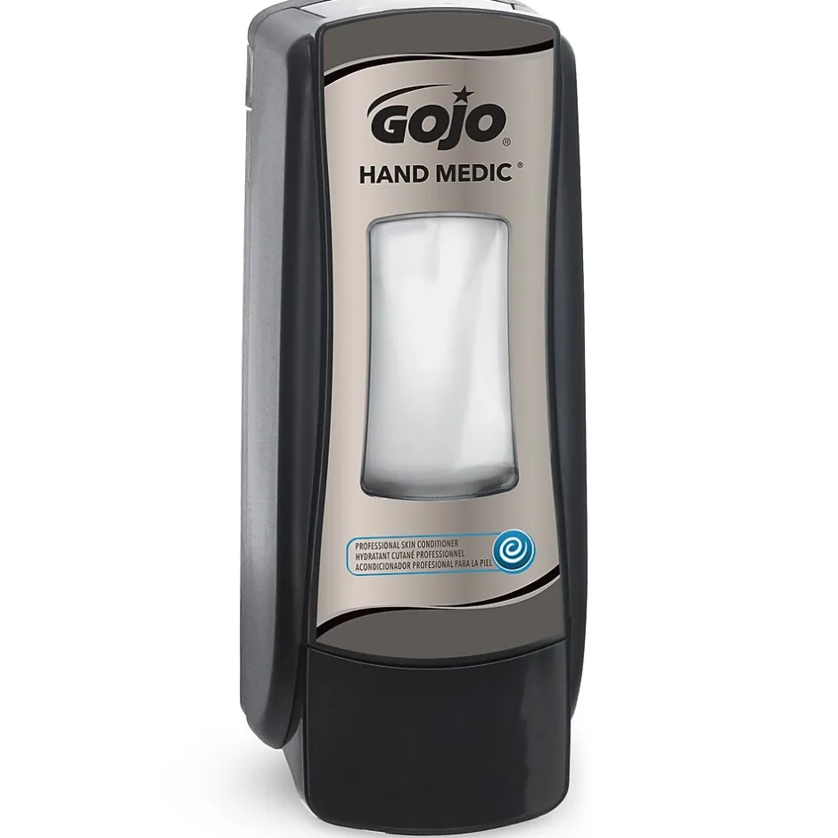 GOJO HAND MEDIC ADX-7 Wall Mounted Hand Soap Dispenser, Black/Chrome, 6/Carton (8782-06)