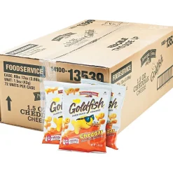 Crackers<Goldfish Cheddar Crackers, 1.5 oz., 72 Packs/Box (CAM13539)