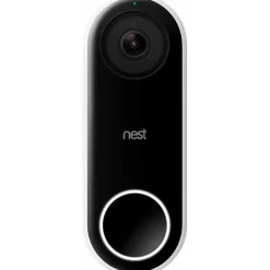Smart Doorbells<Google Nest Hello WiFi Wired Smart Video Doorbell, Black (5085916)