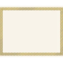 Best Braided Foil Certificates, 8.5" x 11", Beige/Gold, 15/Pack (963006) Awards & Certificates