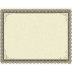 Hot Classic Parchment Certificates, 8.5" x 11", Beige/Brown, 25/Pack (2020000) Awards & Certificates