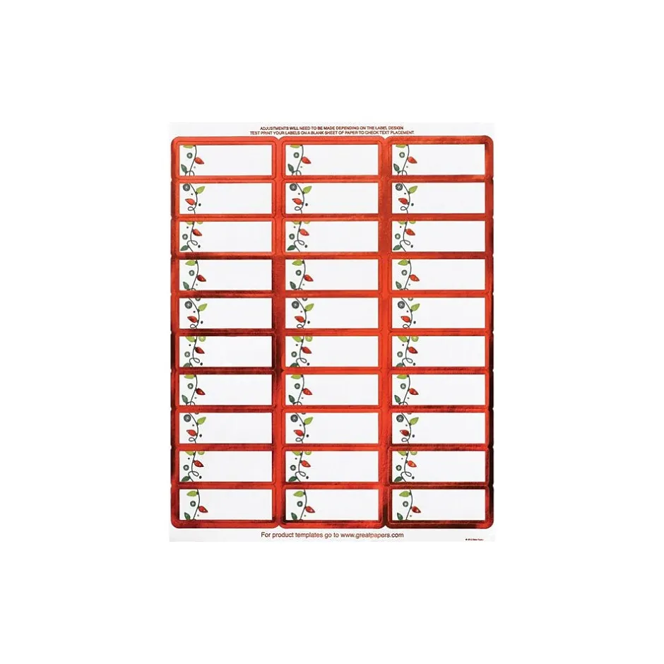 Great Papers ® Holiday Card Address Labels String Of Lights Foil, 120/Count* Address Labels