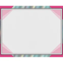 Clearance Rainbow Foil Certificates, 8.5" x 11", Happy Pink, 15/Pack (2019003) Awards & Certificates