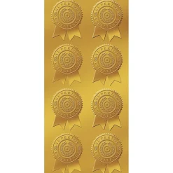 Outlet ! Star Burst Certificate Seals, 2" x 1", Gold, 48/Pack (903418) Awards & Certificates