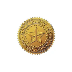Star Seals 1.75", Gold, 96/Pack (903419PK2) Awards & Certificates