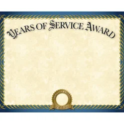 Years of Service Certificates, 8.5" x 11", 20/Pack (2015113) Awards & Certificates