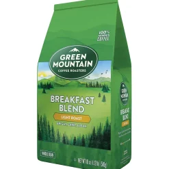 Coffee<Green Mountain Breakfast Blend Whole Bean Coffee, Light Roast, 18 oz. (611247375679)