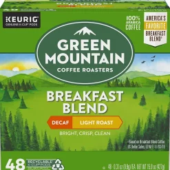 Keurig K-Cups<Green Mountain Breakfast Blend Decaf Coffee Keurig® K-Cup® Pods, Light Roast, 48/Box (5000355634)
