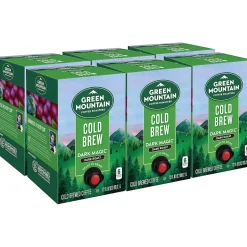 Coffee<Green Mountain Coffee Roasters Dark Magic Cold Brew Coffee Packet, Dark Roast, 72 fl.oz., 6/Carton (5000376411)
