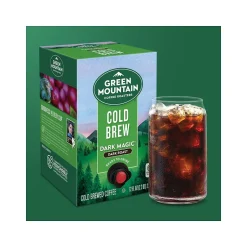 Coffee<Green Mountain Coffee Roasters Dark Magic Cold Brew Coffee Packet, Dark Roast, 72 fl.oz., 6/Carton (5000376411)