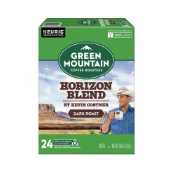 Keurig K-Cups<Green Mountain Coffee Roasters Horizon Blend by Kevin Costner Coffee, Keurig K-Cup Pod, Dark Roast, 24/Carton (5000379575)