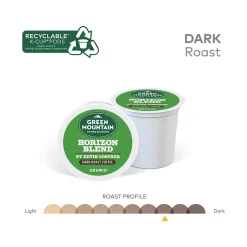 Keurig K-Cups<Green Mountain Coffee Roasters Horizon Blend by Kevin Costner Coffee, Keurig K-Cup Pod, Dark Roast, 24/Carton (5000379575)