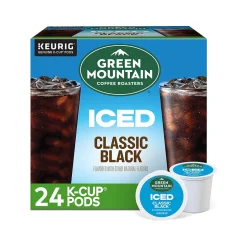Keurig K-Cups<Green Mountain Coffee Roasters Classic Black Iced Coffee Keurig® K-Cup® Pods, Medium Roast, 24/Box (5000372042)
