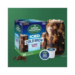 Keurig K-Cups<Green Mountain Coffee Roasters Iced Cold Brew Almond Vanilla Iced Coffee Keurig® K-Cup® Pods, Light Roast, 20/Box (5000372045)