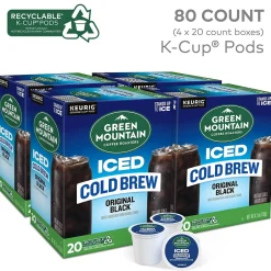 Keurig K-Cups<Green Mountain Coffee Roasters Classic Black Iced Coffee Keurig® K-Cup® Pods, Medium Roast, 80/Carton (5000372042CT)