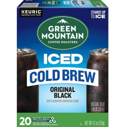 Keurig K-Cups<Green Mountain Coffee Roasters Classic Black Iced Coffee Keurig® K-Cup® Pods, Medium Roast, 80/Carton (5000372042CT)