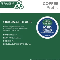Keurig K-Cups<Green Mountain Coffee Roasters Classic Black Iced Coffee Keurig® K-Cup® Pods, Medium Roast, 80/Carton (5000372042CT)