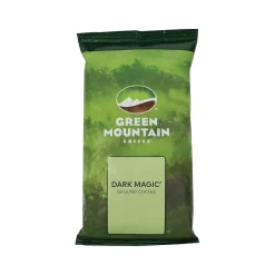 Coffee<Green Mountain Dark Magic Ground Coffee Packs, Dark Roast, 2.2 oz., 50/Carton (4670)