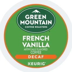 Keurig K-Cups<Green Mountain French Vanilla Decaf Coffee Keurig® K-Cup® Pods, Light Roast, 24/Box (7732)
