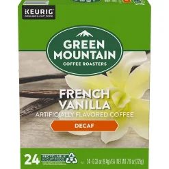 Keurig K-Cups<Green Mountain French Vanilla Decaf Coffee Keurig® K-Cup® Pods, Light Roast, 24/Box (7732)