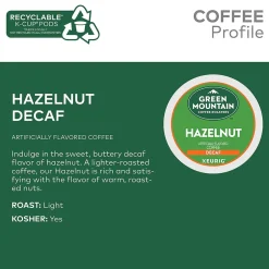 Keurig K-Cups<Green Mountain Hazelnut Decaf Coffee Keurig® K-Cup® Pods, Light Roast, 96/Carton (77923)