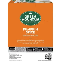 Keurig K-Cups<Green Mountain Pumpkin Spice Coffee, Keurig® K-Cup® Pod, Light Roast, 96/Carton (6758)