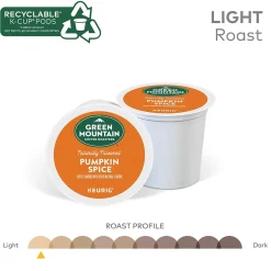 Keurig K-Cups<Green Mountain Pumpkin Spice Coffee, Keurig® K-Cup® Pod, Light Roast, 96/Carton (6758)