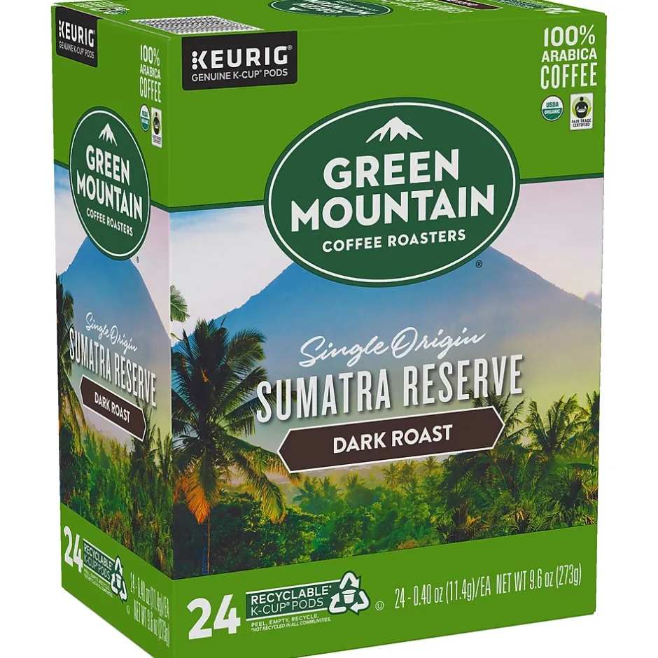Keurig K-Cups<Green Mountain Sumatra Reserve Coffee, Dark Roast, 0.40 oz. Keurig® K-Cup® Pods, 24/Box (4060)