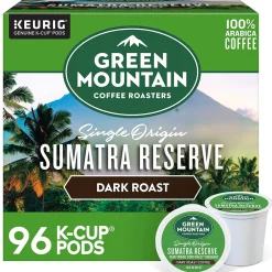 Keurig K-Cups<Green Mountain Sumatra Reserve Coffee, Dark Roast, 0.40 oz. Keurig® K-Cup® Pods, 96/Carton (GMT4060CT)