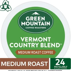 Keurig K-Cups<Green Mountain Vermont Country Blend Coffee Keurig® K-Cup® Pods, Medium Roast, 24/Box (6602)