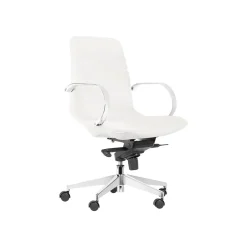 New Capsule Ergonomic Faux Leather Swivel Task Chair, White (GMCC-00852) Office Chairs