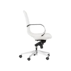 New Capsule Ergonomic Faux Leather Swivel Task Chair, White (GMCC-00852) Office Chairs