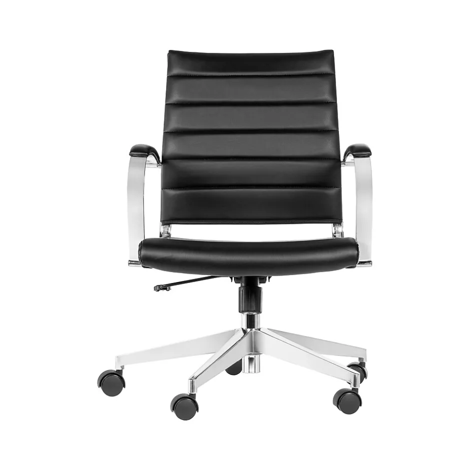 Capsule Faux Leather Swivel Task Chair, Black (GMCC-00850) Office Chairs
