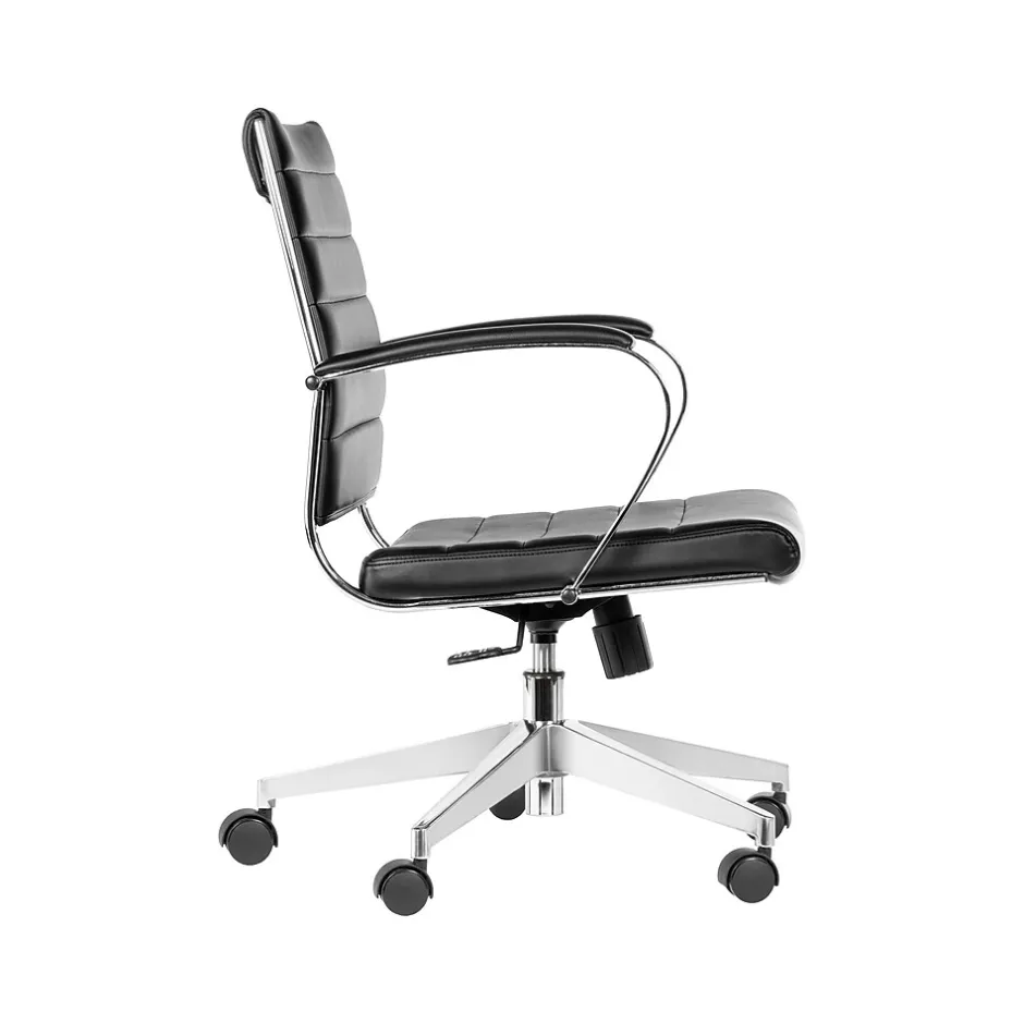 Capsule Faux Leather Swivel Task Chair, Black (GMCC-00850) Office Chairs