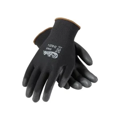 Work Gloves<G-Tek 33-B125 Polyurethane Coated Nylon Gloves, Medium, 13 Gauge, Black, 12 Pairs (33-B125/M)
