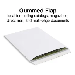 Staples Gummed Catalog Envelopes, 10"L x 13"H, White, 250/Box (486954/17040)* Catalog