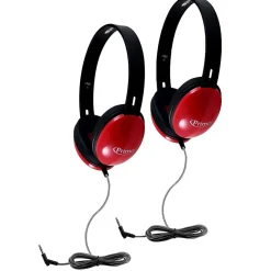 Hamilton Buhl HamiltonBuhl Primo Stereo Headphones, Red, 2/Pack (HECPRM100R-2)