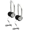 Hamilton Buhl HamiltonBuhl SchoolMate On-Ear Stereo Headphone with In-Line Volume Control, Pack of 2 (HECHA2V-2)
