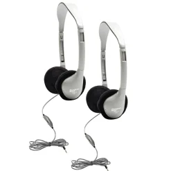 Hamilton Buhl HamiltonBuhl SchoolMate On-Ear Stereo Headphone with In-Line Volume Control, Pack of 2 (HECHA2V-2)