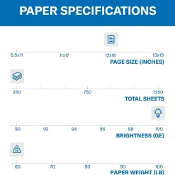 Hot 60 lb. Paper, 12" x 18", White, 1250 Sheets/Carton (12004-0CASE) Card Stock
