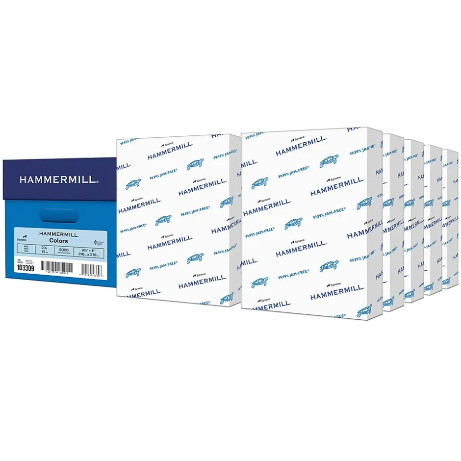 New Colors 8.5" x 11" Color Multipurpose Paper, 20 lbs. Blue, 500 Sheets/Ream (HAM103309CT) Multipurpose Paper
