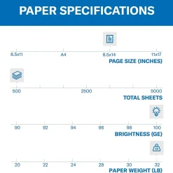 Clearance Premium 8.5" x 14" Color Copy Paper, 28 lbs., 100 Brightness, 500 Sheets/Ream (102475) Copy Paper