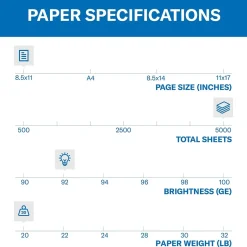 Outlet Tidal 8.5" x 11", CopyPaper 20 lbs., 92 Brightness, White, 5000 Sheets/Ream /Carton (06200-8) Copy Paper