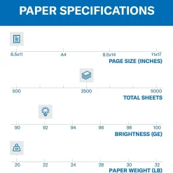 Sale Tidal Express Pack 8.5" x 11" Copy Paper, 20 lbs., 92 Brightness, 2500 Sheets/Carton (163120) Large Quantity Paper