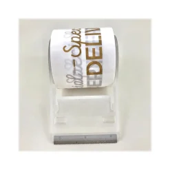 Happy Mail Packing Tape with Dispenser, 1.8" x 16.4 yds., White (246451)* Packing Tape