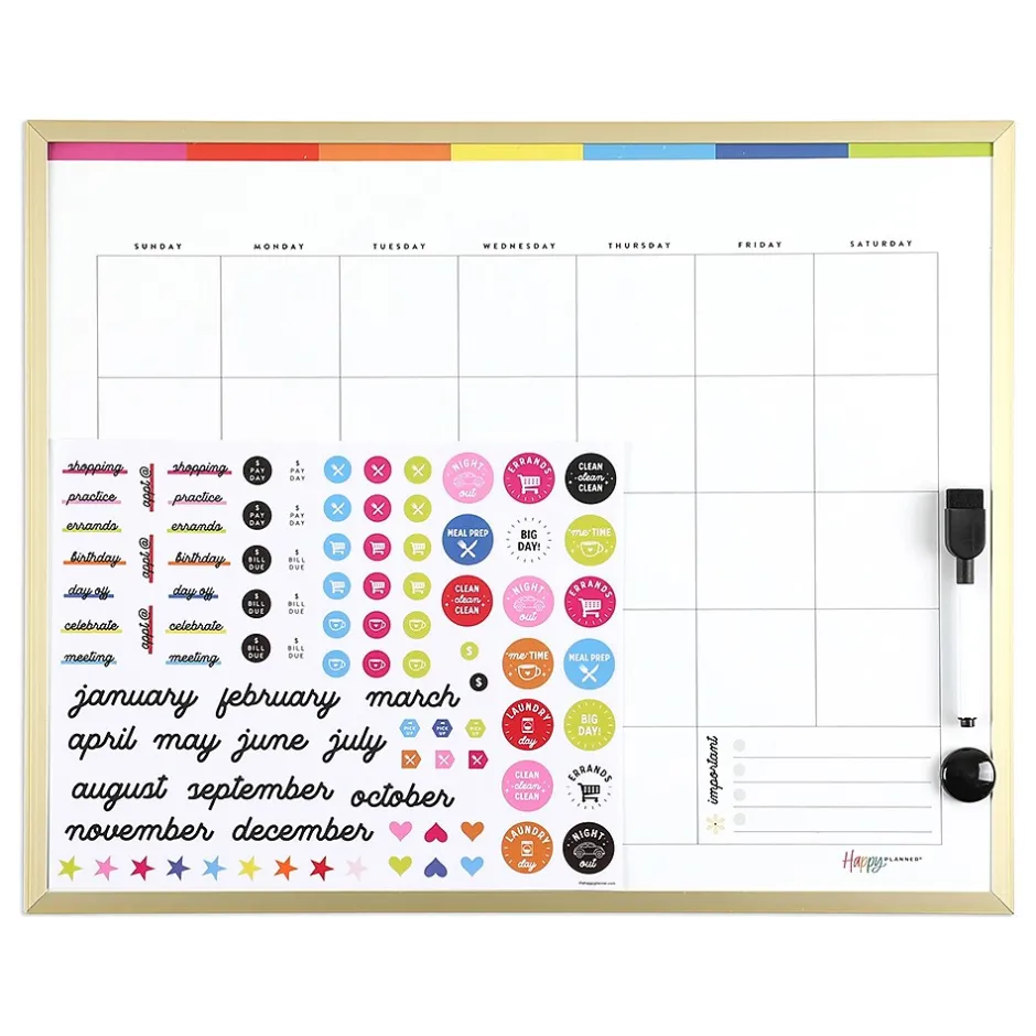 Best Happy Planner Color Block Dry-Erase Whiteboard, 16" x 20" (AF3DEB-031) Dry Erase