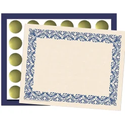 Outlet Art Deco Certificate Set, 9" x 12", Blue, 110/Set (H-VA438) Awards & Certificates
