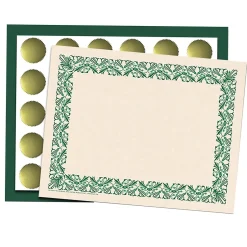 Outlet Art Deco Certificate Set, 9" x 12", Green, 110/Set (H-VA436) Awards & Certificates